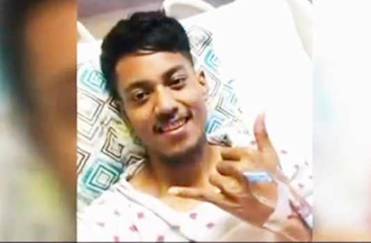 Fala Letini Mauga in hospital bed