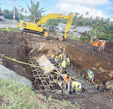 Soak pit under construction