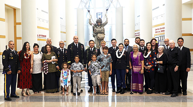Family members and friends of retired CW5 Taufaga’afa Lincoln P. Glenister
