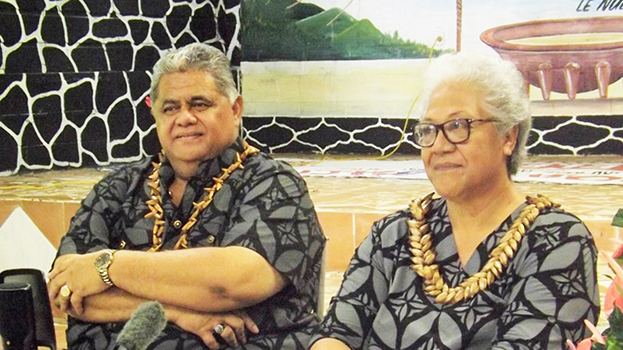 FAST leader Fiame Naomi Mata'afa (right) and deputy, Laauli Leuatea Polataivao Schmidt