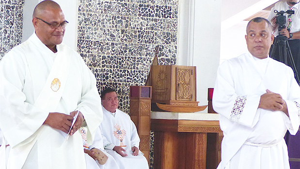 Father Salesi Moimoi (left) and Father Andy Wilson (right)