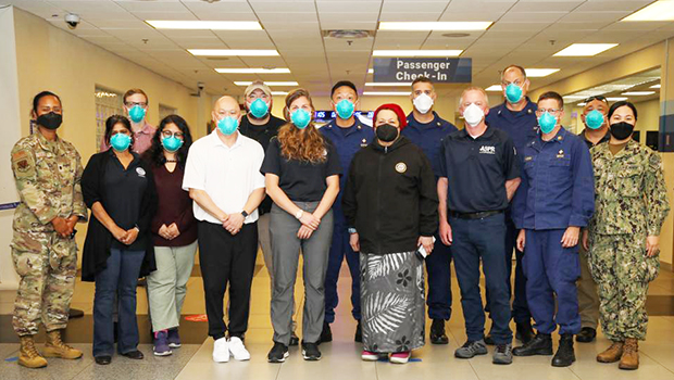 FEMA and DHSS personnel and Unifa’atali Amata 