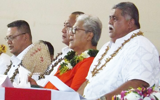 From left, Faumuina Wayne Fong, Olo Fiti Vaai, former Deputy PM Fiame Naomi Mataafa and La'auli Leuatea Polataivao