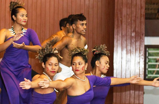 Performers providing entertainment at the National University of Samoa