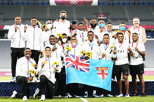 Fiji players and team staff 