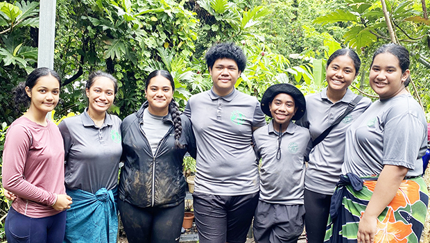 Some members of the Finafinau Chapter of Tafuna High School