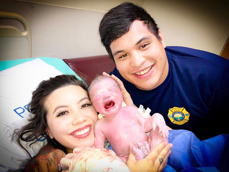 Desirae and Kyle Mafnas with baby Malakai