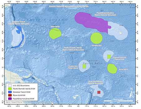 Map of Marine Nat’l Monuments of the Pacific.