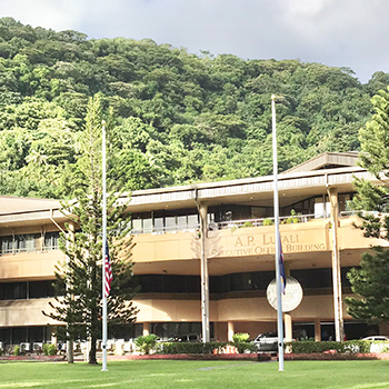 Flags flying at half staff at EOB