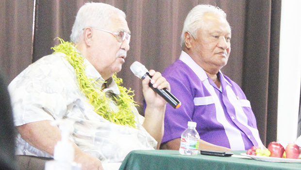 Senate President Tuaolo Manaia Fruean and House speaker Savali Talavou Ale
