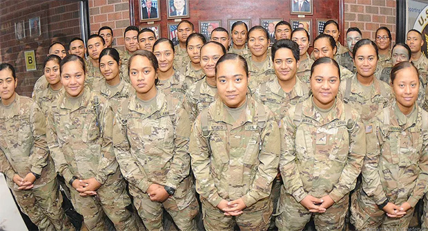 Samoan soldiers at Fort Lee