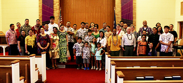 Participants at Samoan Protestant Service's first official service