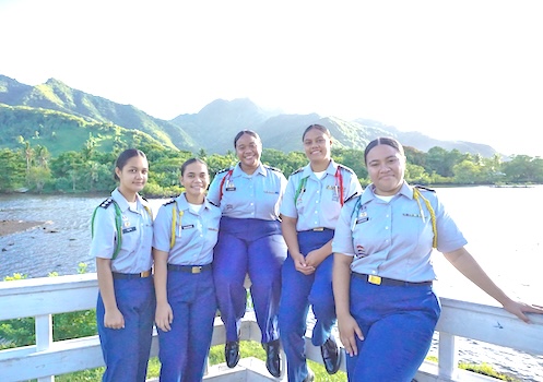 The dynamic team from Tafuna High School JROTC
