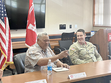 Governor Lemanu P.S. Mauga met with LTC Ryan Pevey