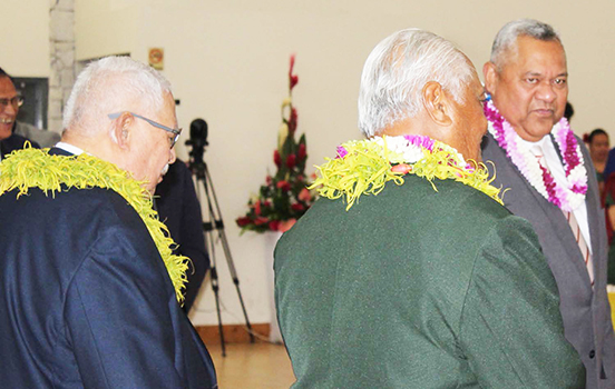 Gov. Lemanu P.S. Mauga with fono leaders