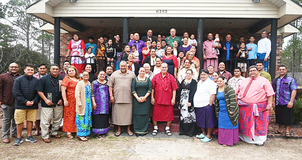 Gov. Lemanu P.S. Mauga, and First Lady Ella with Congregational Christian Church of Ft. Bragg & Fayetteville soldiers