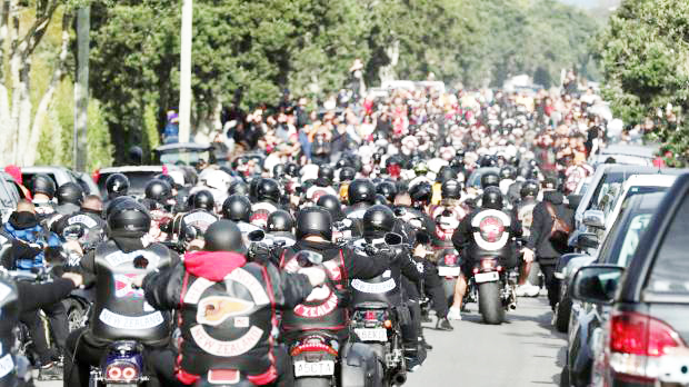 The procession of Head Hunters and other gang members