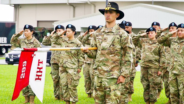Soldiers in Hilo at deployment ceremony Friday 