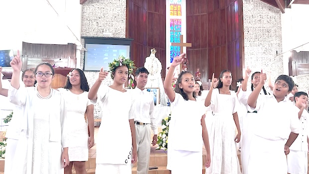 Holy Family White Sunday celebration