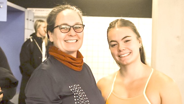 Liana Nua Planz with her team manager Erika Radewagen.