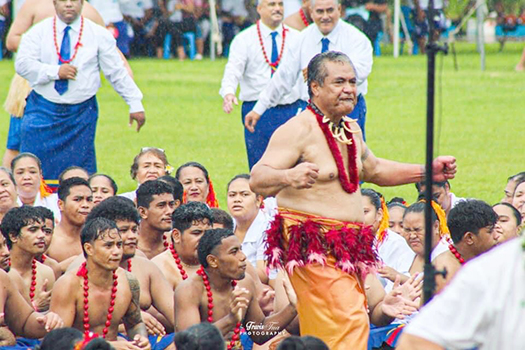 The Catholic congreation during their taualuga 
