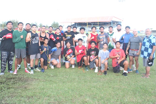 ASBA president and Coach Iakopo with boxers