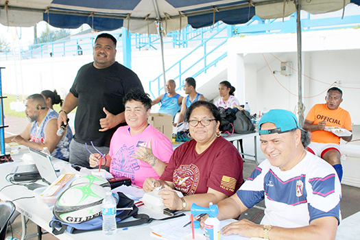 Seagull Head Coach Tommy Elisara and Manager Annie Coffin with ASRU officials