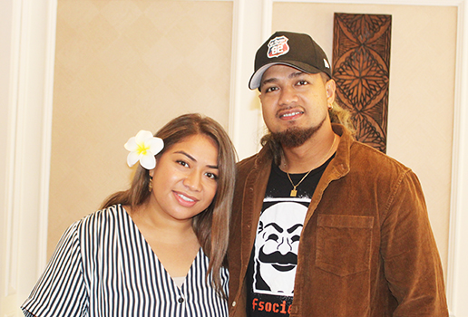 Sam Ah Chookoon with his partner Amelia