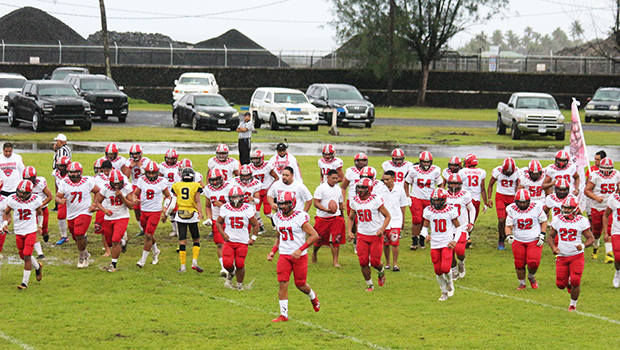 Faga’itua Vikings Football Team running towards the sidelines 