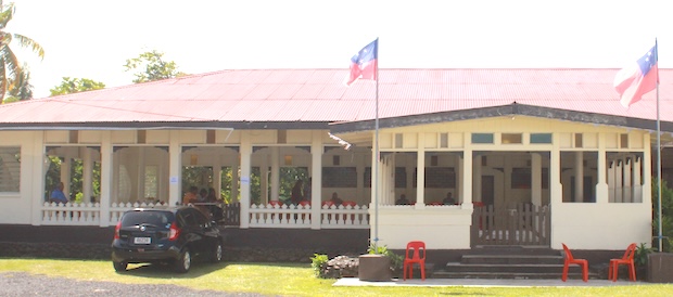 The polling booth at the Moata'a CCCS 