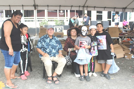 Amata and trick or treat kids