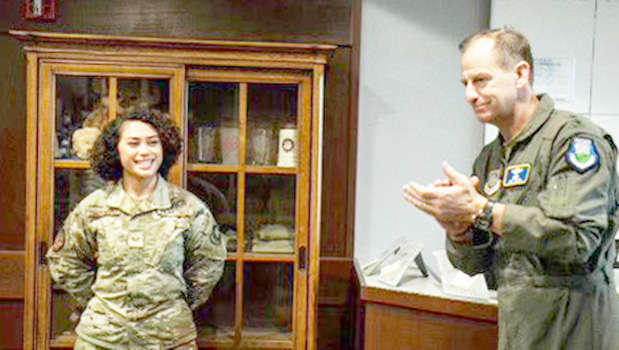 Trinity Pritchard with Major General Corey Martin