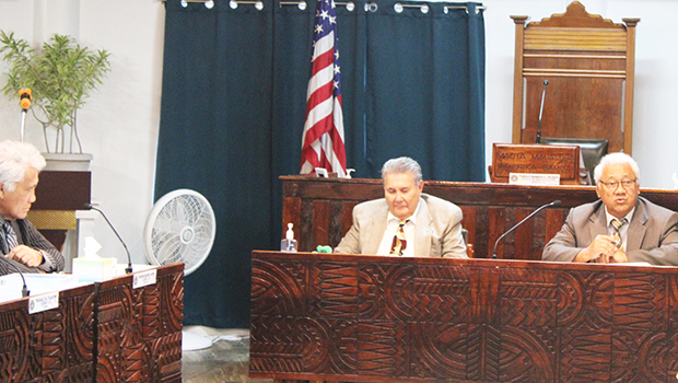 Manu’a District Governor Misaalefua J. Hudson (left) and Western District Governor Fai’ivae A. Godinet 