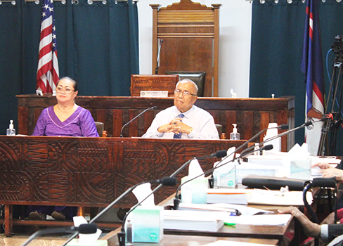Budget Director Catherine Saelua and Treasurer Malemo Tausaga
