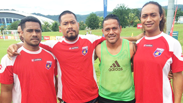 Nicky Salapu and Jaiyah Saelua (second from right and right)