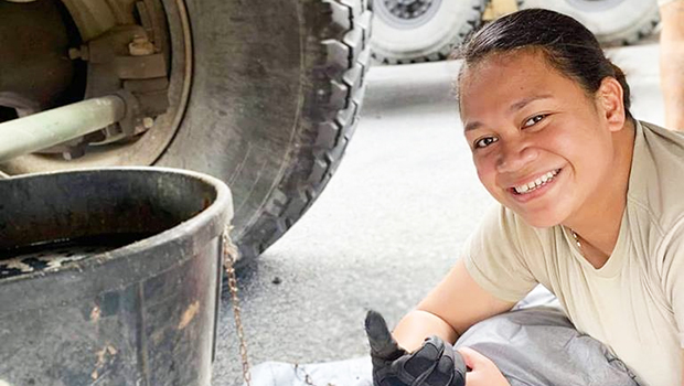 US Army Specialist Jayne Tuvale of Laulii and Aoloau