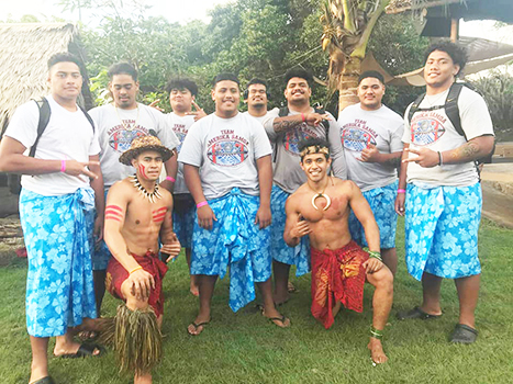 Some members of Team Amerika Samoa at Polynesian Cultural Center
