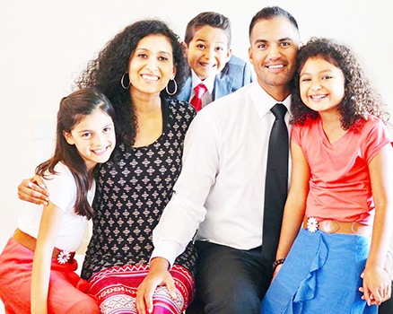 Justin Su’a, Melissa Su'a and children Jarom, Mya, and Eliana