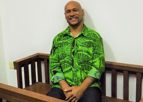 Malele Atofu, aka King Faipopo, sitting in court
