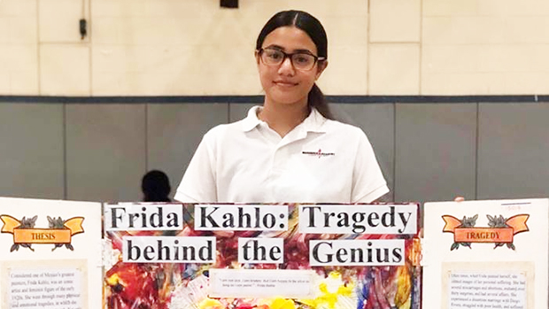First place in the "Individual Exhibit" category for the elementary division competition of the 2019 Island Wide History Day is Lana Snow of Manumalo Academy.
