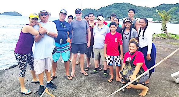 Laser sailors celebrating with families and supporters 
