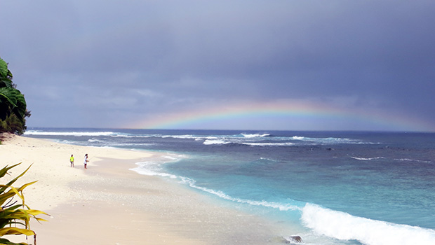 A rainbow over Aunuu