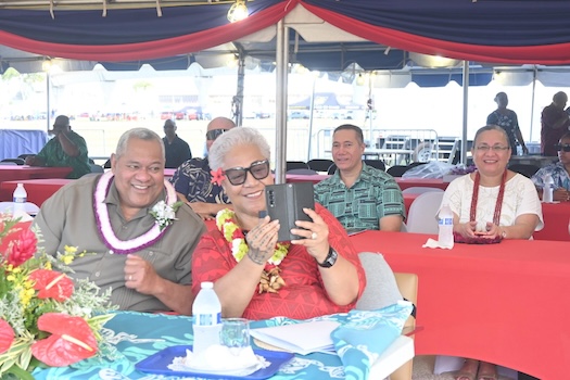 Fiame Naomi Mataafa and Gov. Lemanu P.S. Mauga