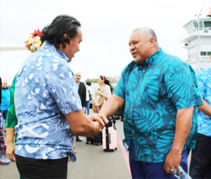 Gov. Lemanu P. S. Mauga welcomed to Rarotonga, Cook Islands 