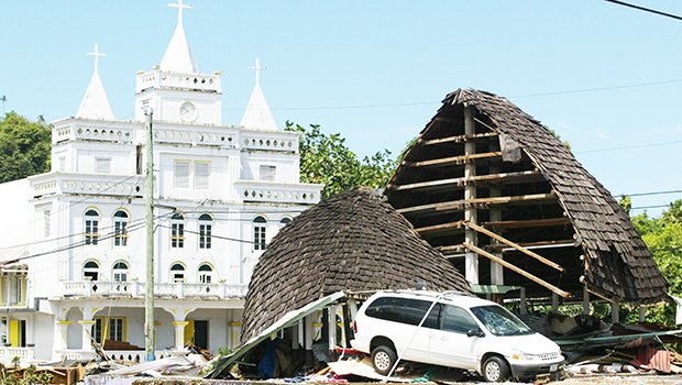 Some of the 2009 tsunami damage in Leone village
