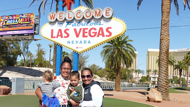 U.S. Army soldier with children and her mother