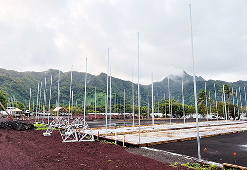 Basketball courts under construction at Lions Park