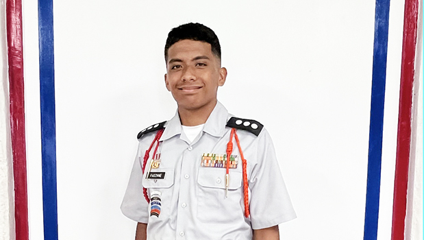  of Tafuna High School who was awarded a 4-year National Army ROTC Scholarship is the proud son of Juanita Leiato and Loring Faiivae. He is an inspiration to current and future cadets, encouraging them to strive for excellence and pursue their dreams with determination. [courtesy photo]