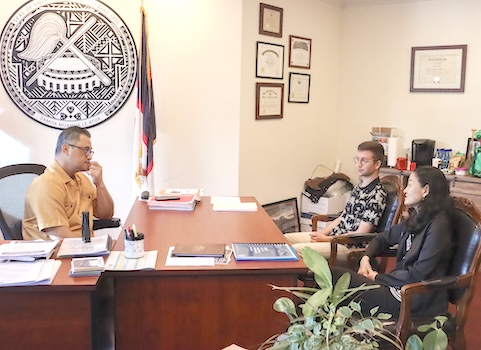 Lt. Governor La’apui Talauega E.V. Ale  with DOL personnel