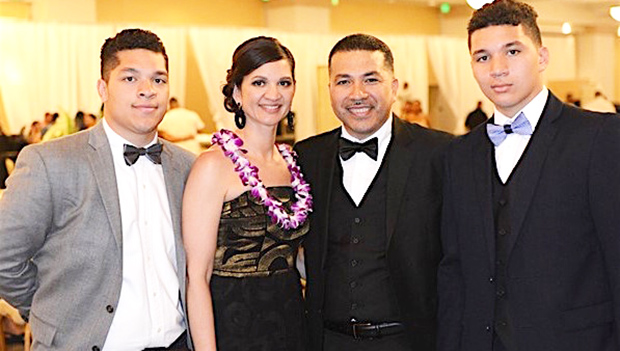 Manaiaisiva Fruean III with his mom and dad and his brother To'afiaoalii